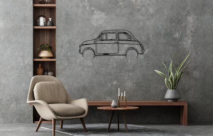 500 1969 595 ABARTH Metal Wall Art Silhouette