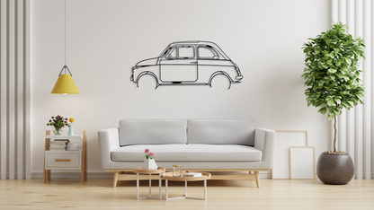 500 1969 595 ABARTH Metal Wall Art Silhouette