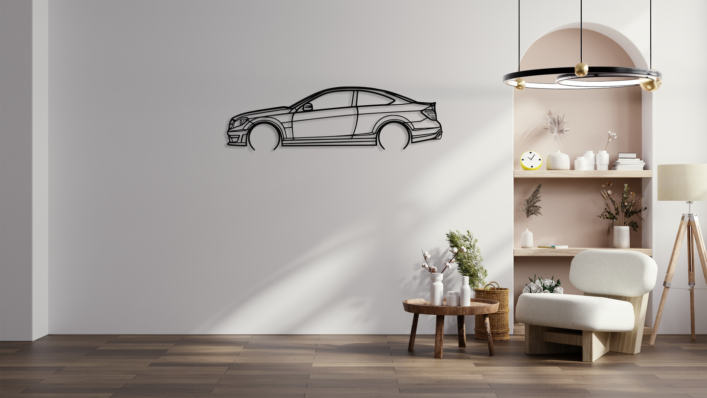 C63 AMG Metal Wall Art Silhouette