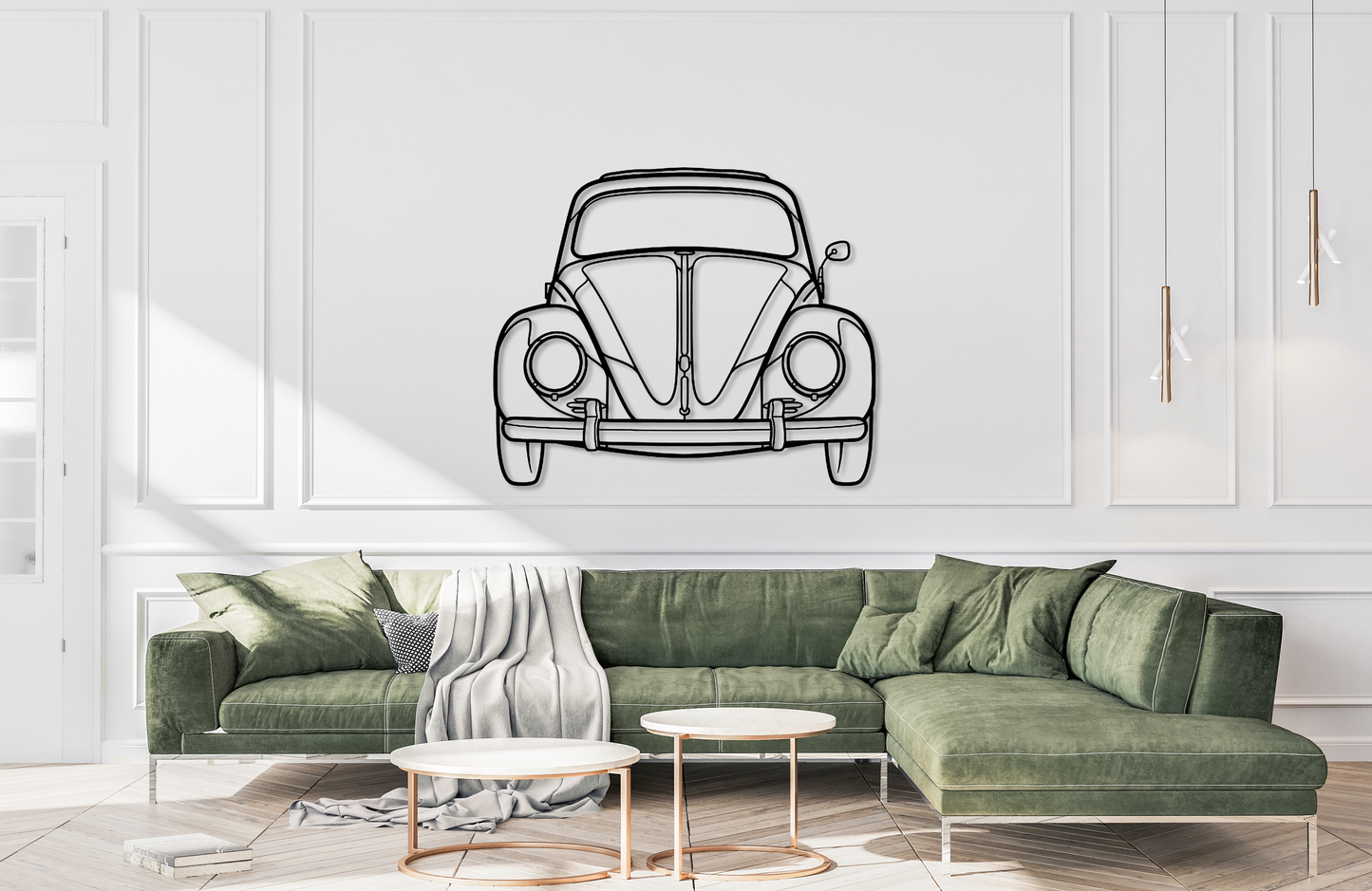 1958 Beetle Metal Wall Art Front