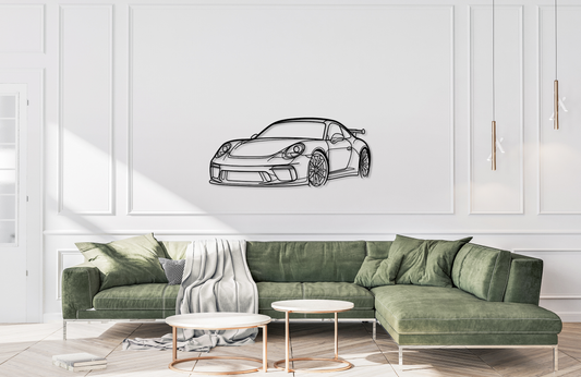 911 GT3 model 991 Metal Wall Art Front Angle