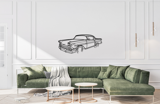 356 Speedster California Silhouette détaillée d'art mural en métal