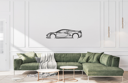 Silhouette d'art mural en métal Corvette C8