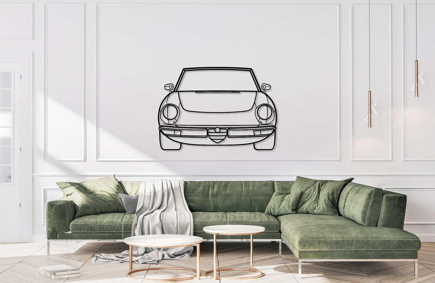 Alfa Spider Metal Wall Art Front