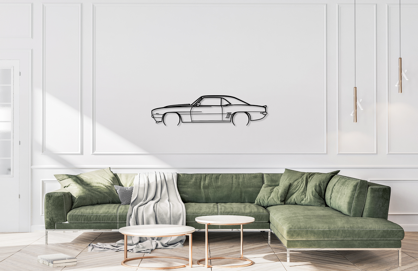 Camaro 1969 Detailed Metal Wall Art Silhouette