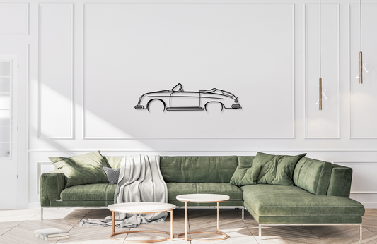 356 Speedster California Detailed Metal Wall Art Silhouette
