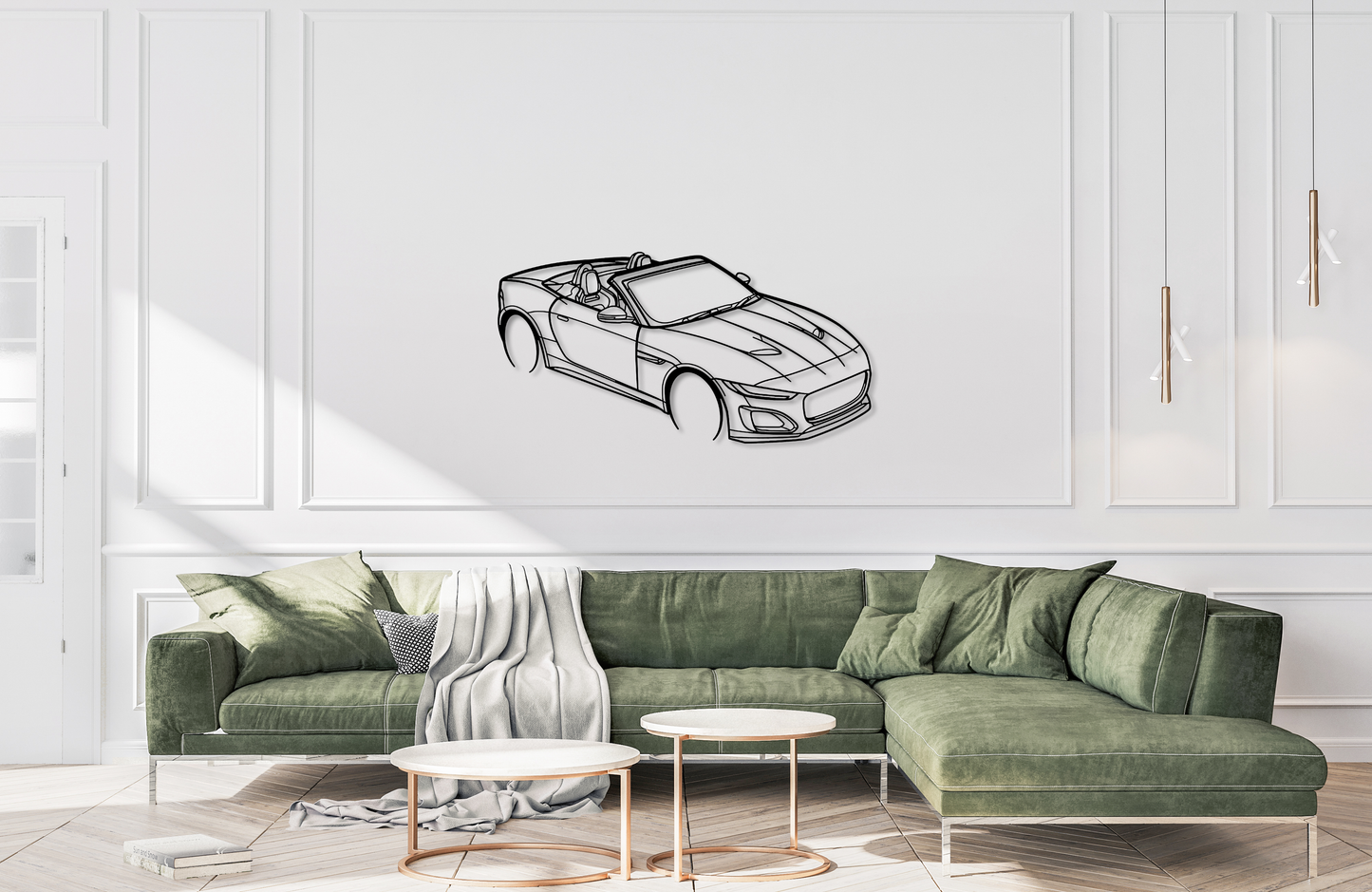 F-Type Metal Wall Art Top Angle