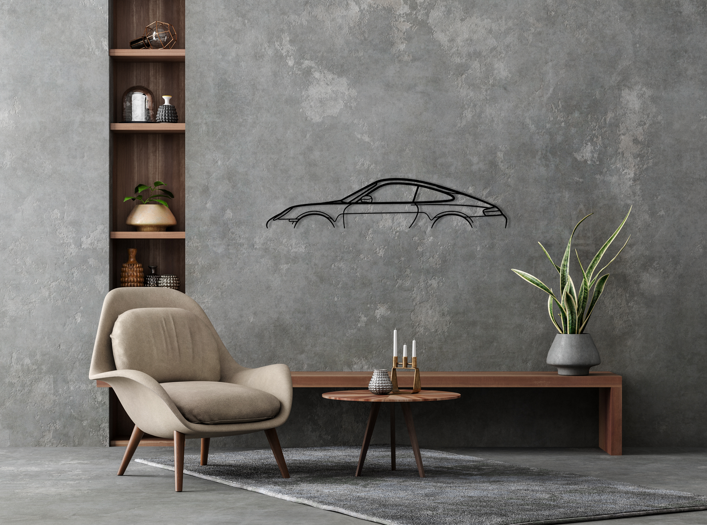 911 Model 996 Metal Wall Art Silhouette