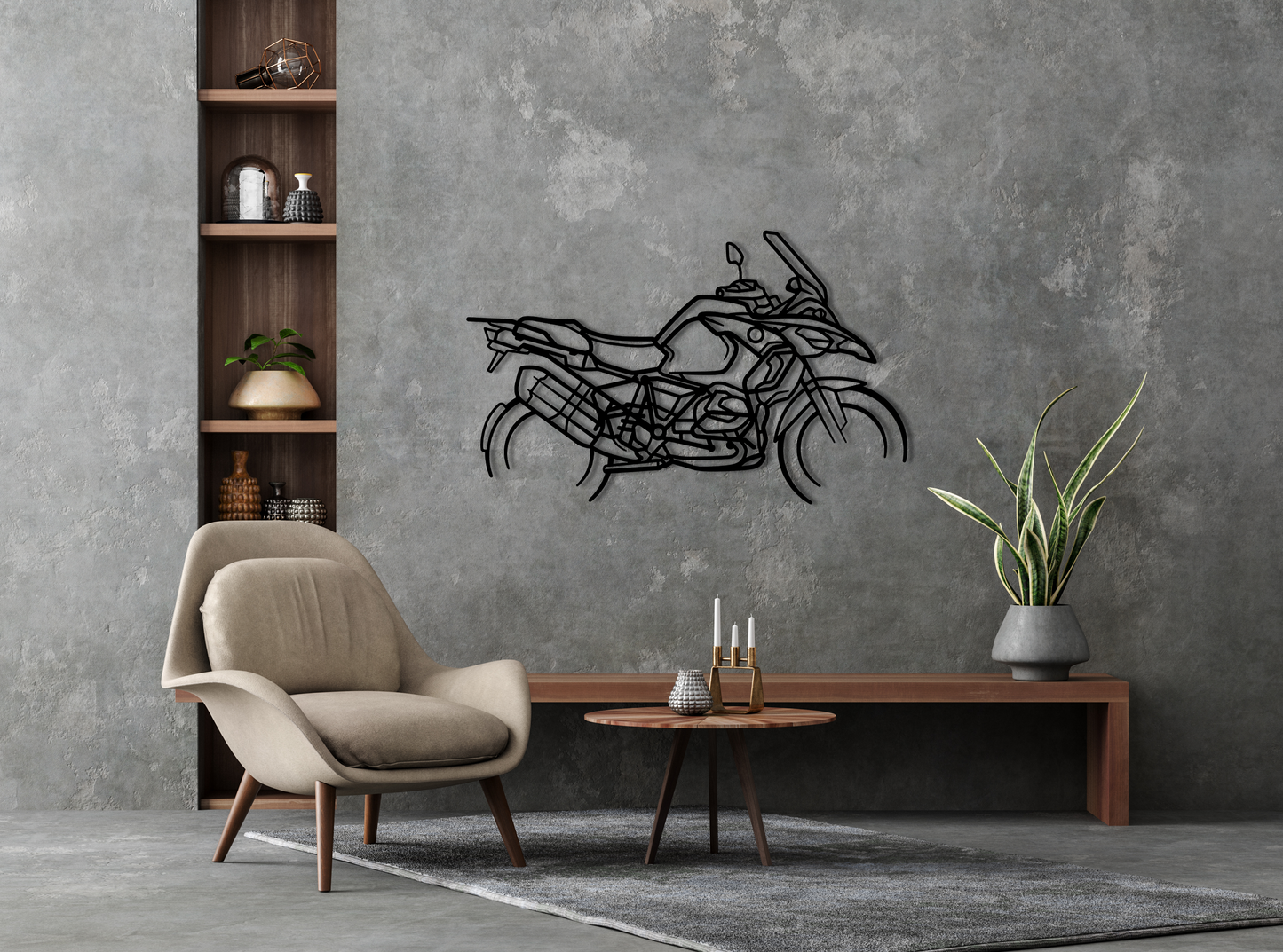 GS Enduro Metal Wall Art Silhouette