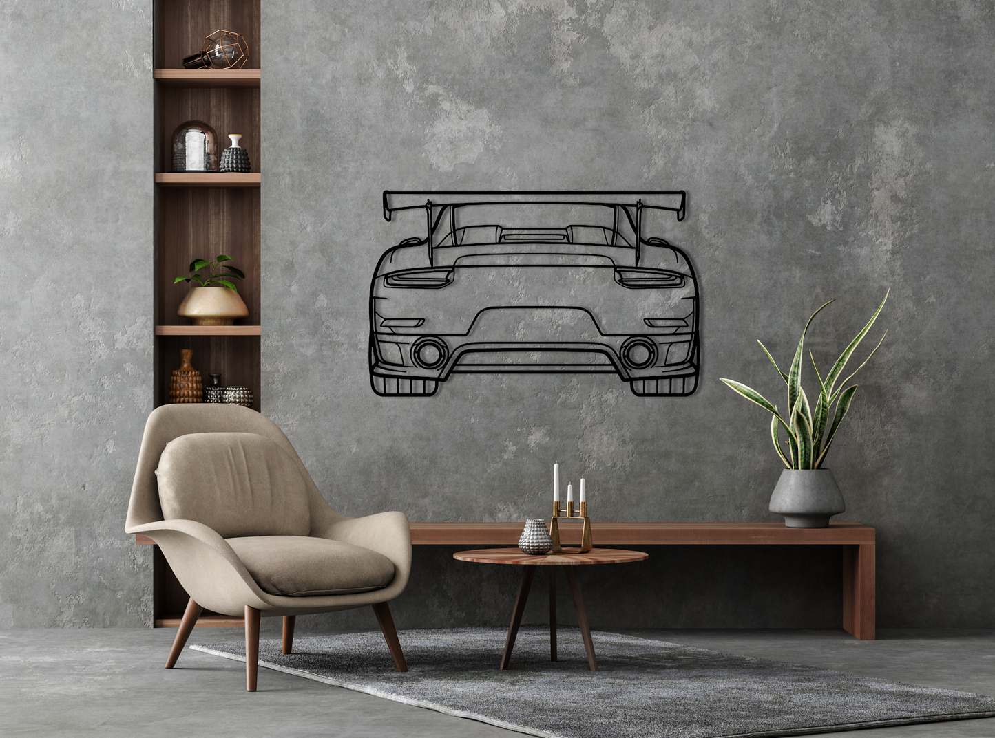 911 GT2 RS model 991 Metal Wall Art Back