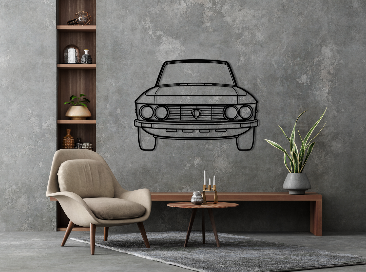 1973 Fulvia Concept Metal Wall Art Front