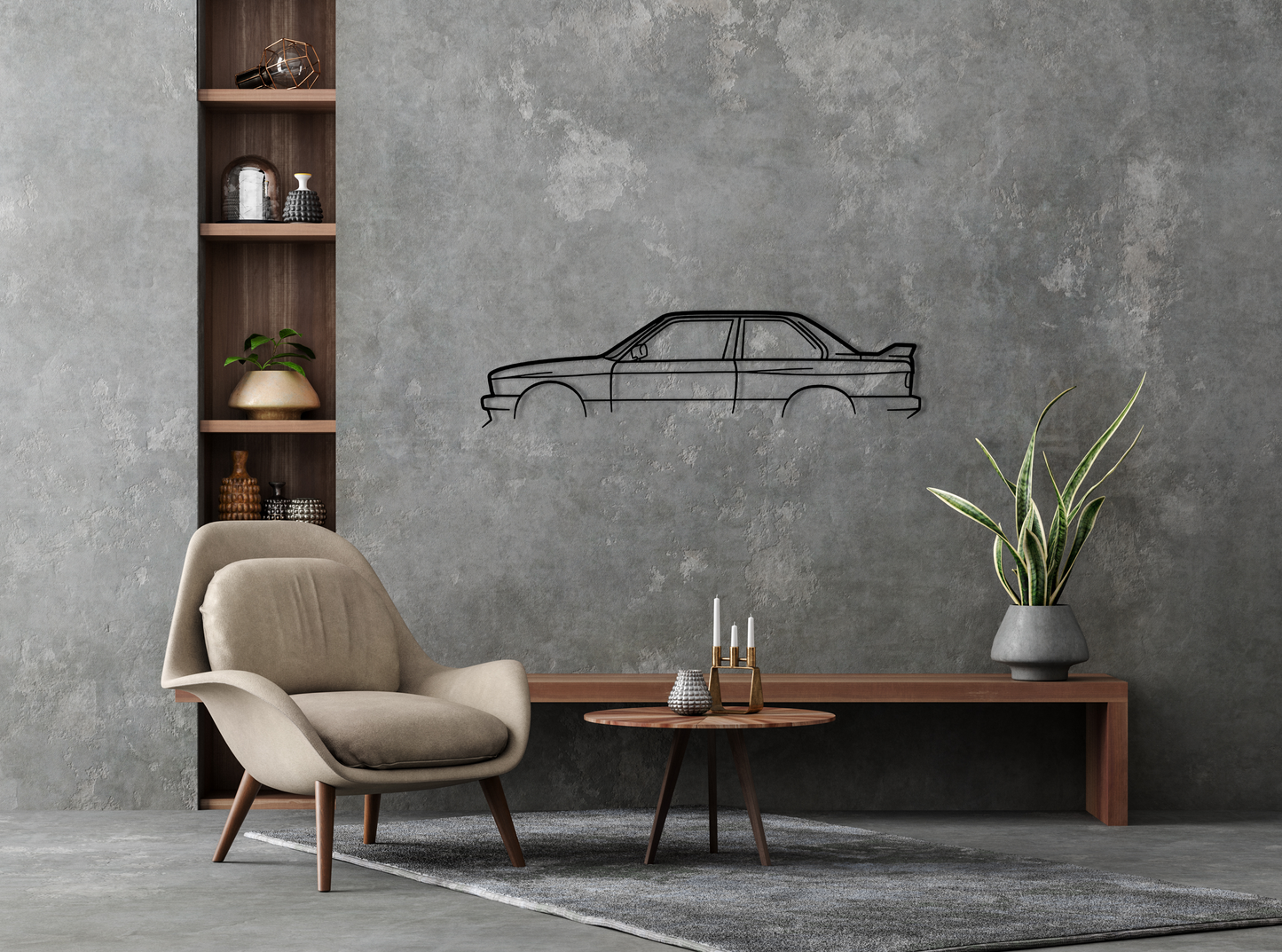 M3 E30 Metal Wall Art Silhouette