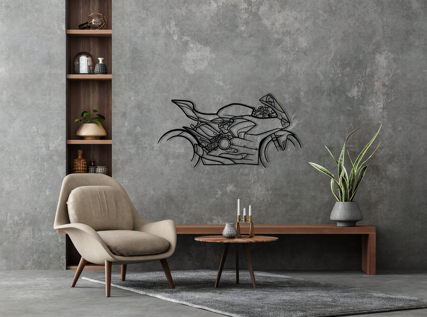 2021 Panigale V2 Metal Wall Art Silhouette