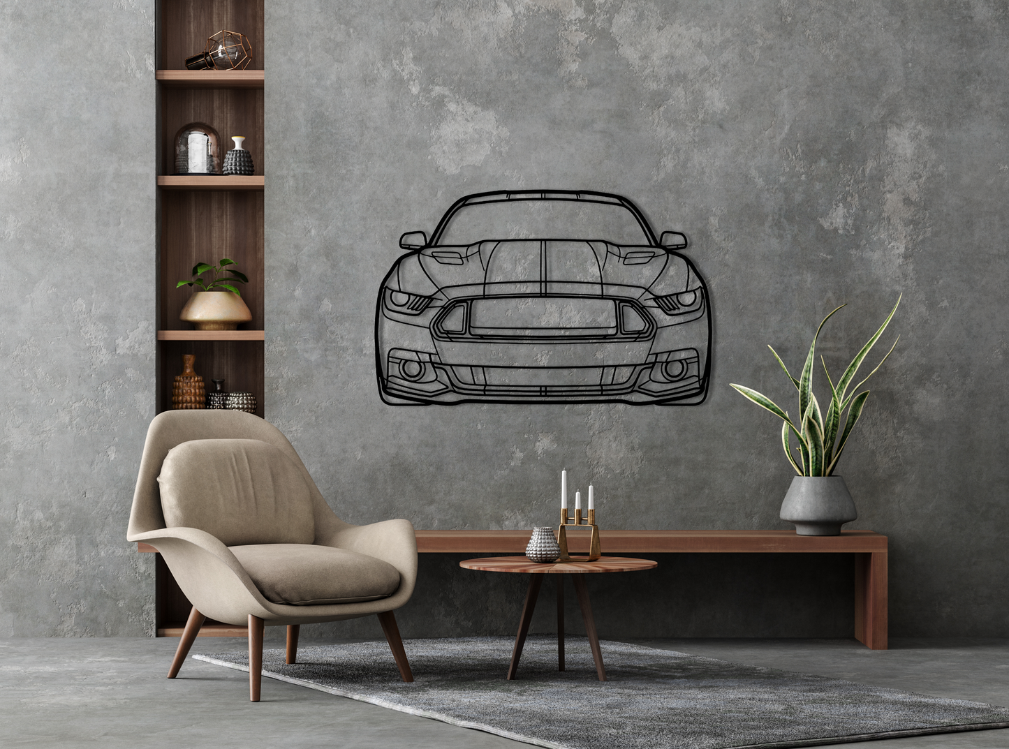 2016 Mustang GT Metal Wall Art Front