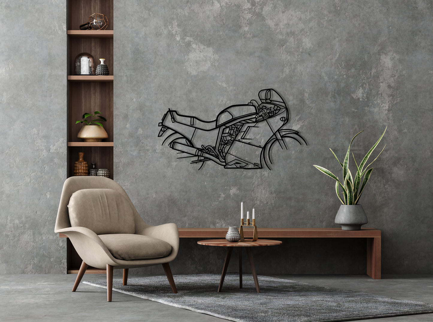 1986 GSX-R750 Metal Wall Art Silhouette