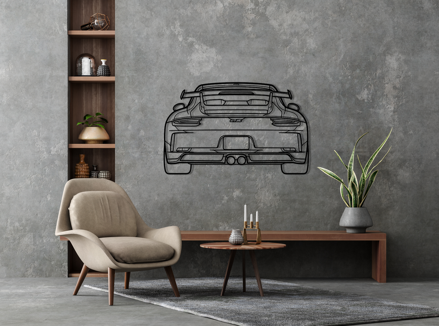 911 GT3 model 991 Metal Wall Art Back